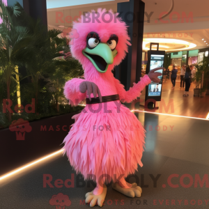 Rosa Emu-maskotdraktfigur...