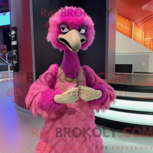 Rosa Emu-maskotdraktfigur...
