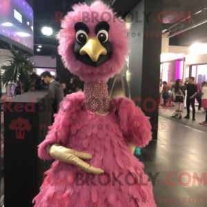 Rosa Emu-maskotdraktfigur...