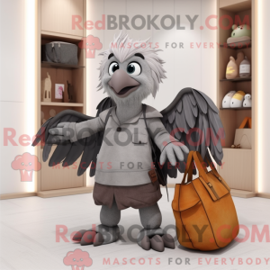 Gray Harpy mascot costume...