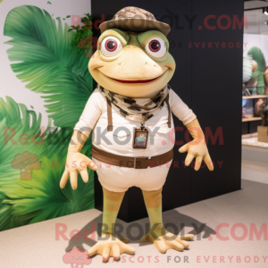 Beige Frog maskot kostume...