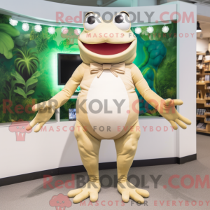 Beige Frog mascot costume...