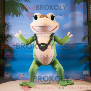 Beige Frog mascot costume...