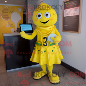 Gul hindbær maskot kostume...
