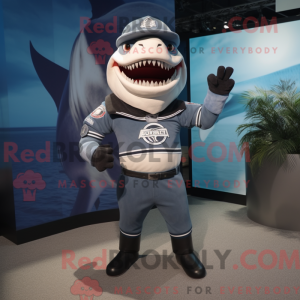 Navy Megalodon mascot...