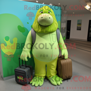 Limegrøn hvalros maskot...