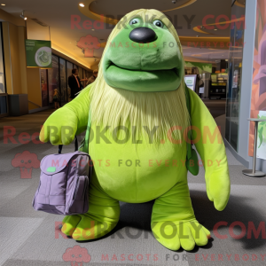 Limegrøn hvalros maskot...