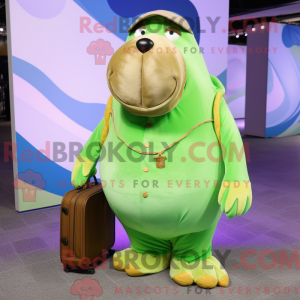 Lime Green Walrus mascotte...