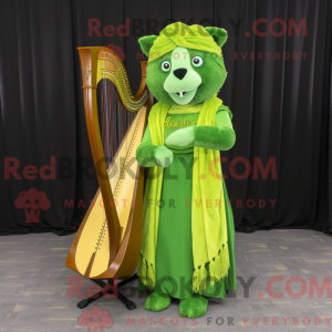 Limegrønn Celtic Harpe...
