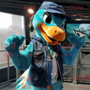 Cyan Utahraptor mascot...