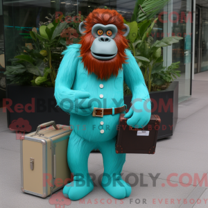 Turkis orangutang maskot...