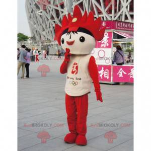 Mascotte de bonhomme noir blanc et rouge des JO 2012 -