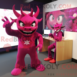 Magenta Devil Maskottchen...
