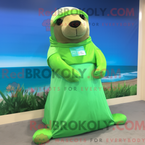 Lime Green Sea Lion mascot...