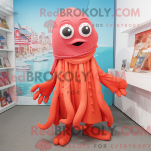 Red Squid mascot costume...