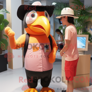 Peach Toucan mascot costume...