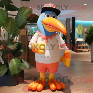 Peach Toucan mascot costume...