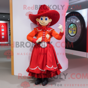 Red Cowboy mascot costume...