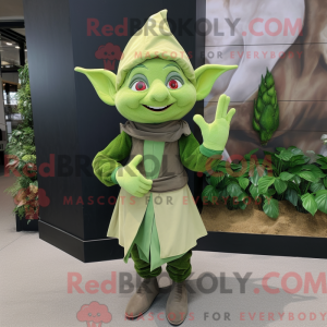 Olive Elf maskot kostume...