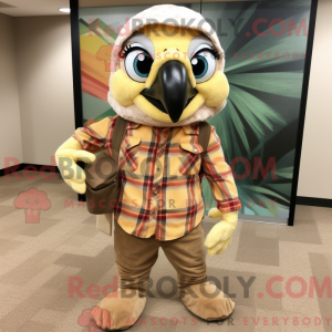 Beige Macaw mascot costume...