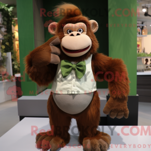 Oliven Orangutang maskot...