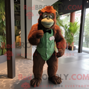 Oliven Orangutang maskot...