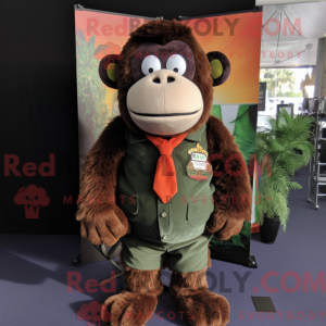 Oliven Orangutang maskot...