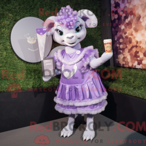 Lavender Ram mascot costume...