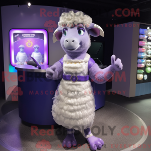 Lavender Ram maskot kostume...