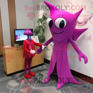 Magenta Stingray mascot...