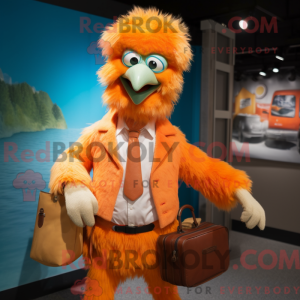 Orange Emu mascot costume...