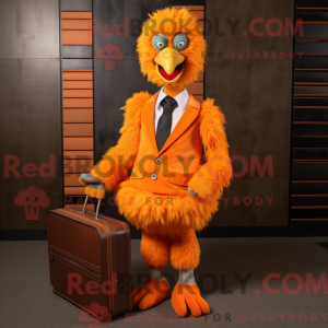 Orange Emu maskot kostume...