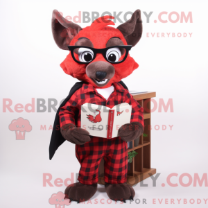 Red Bat mascot costume...