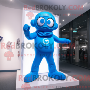 Blå Superhelte maskot...