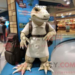 Creme Komodo Dragon maskot...