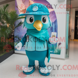 Teal Ice mascot costume...