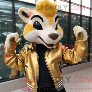 Gold Skunk mascot costume...