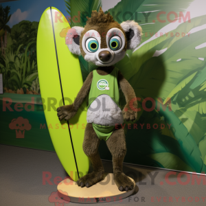 Green Lemur mascot costume...