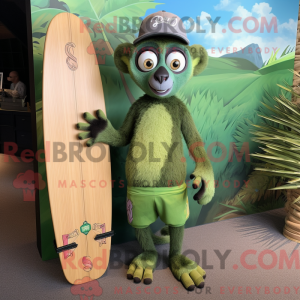 Groen Lemur mascottekostuum...