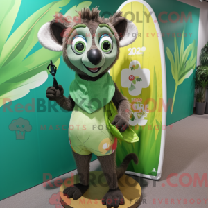 Groen Lemur mascottekostuum...