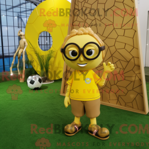 Gold Soccer Goal mascot...