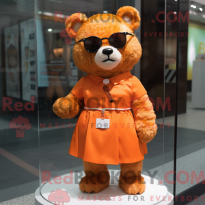Orange Bear mascot costume...