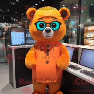 Orange Bear mascot costume...