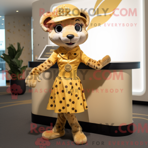 Gold Cheetah mascot costume...