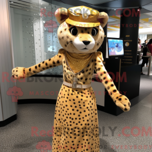 Gold Cheetah mascot costume...