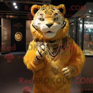 Gold Tiger mascot costume...