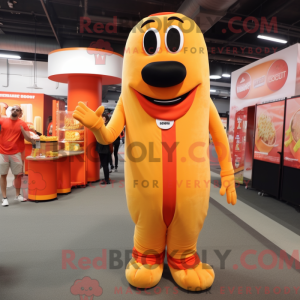 Orange Hot Dog mascot...