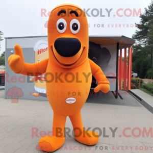 Orange Hot Dog mascot...