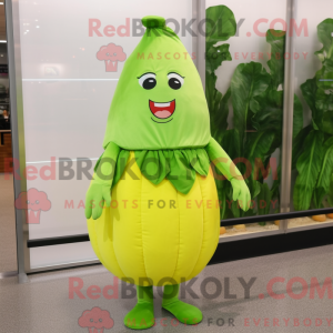 Lime Green Radish mascot...