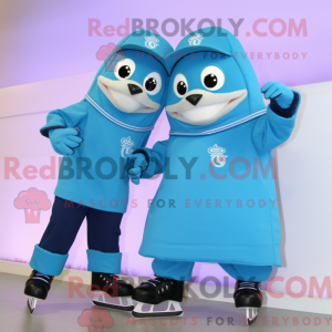 Cyan Pair Of Ice Skates...